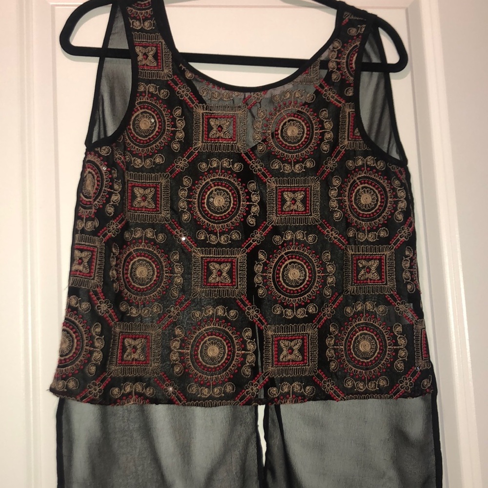 Black Blouse Handmade Stitching